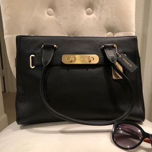 Coach bag, genuine black leather- new with tags
